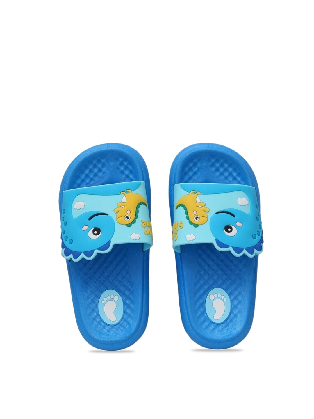 

Yellow Bee Boys Cute Dino Rubber Sliders, Blue