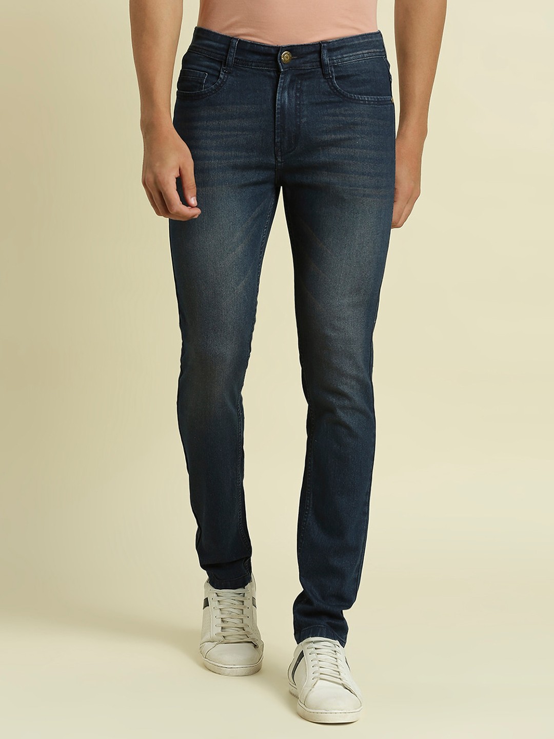

HJ HASASI Men Slim Fit Light Fade Stretchable Jeans, Blue