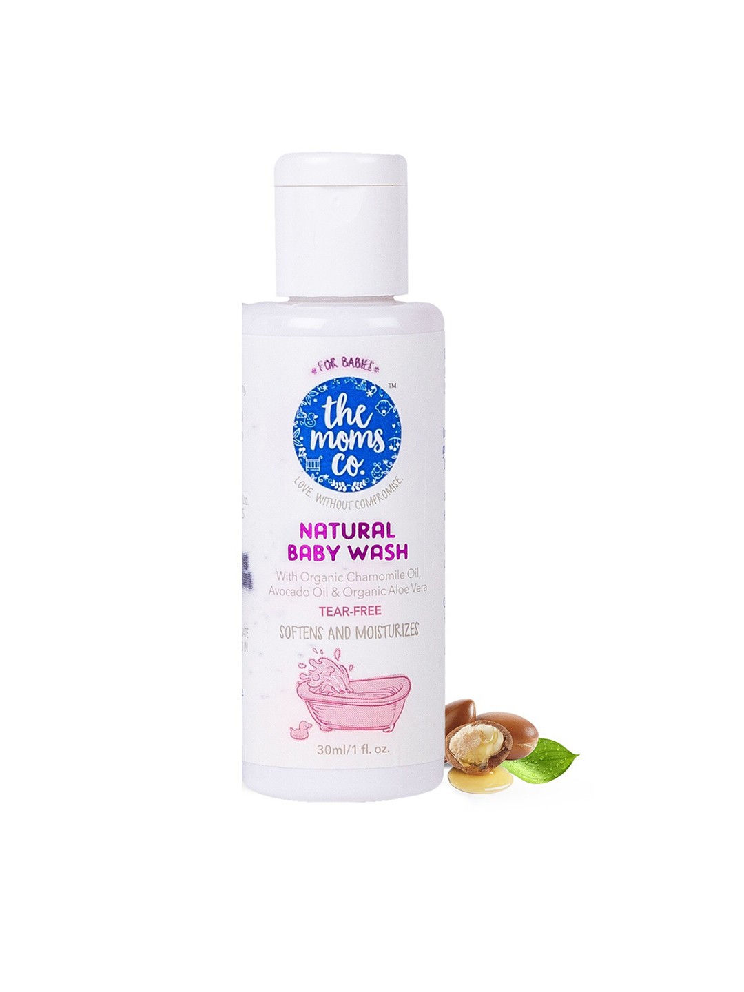 

The Moms Co. Natural Baby Wash with Organic Chamomile Oil & Avocado Oil - 30 ml, White