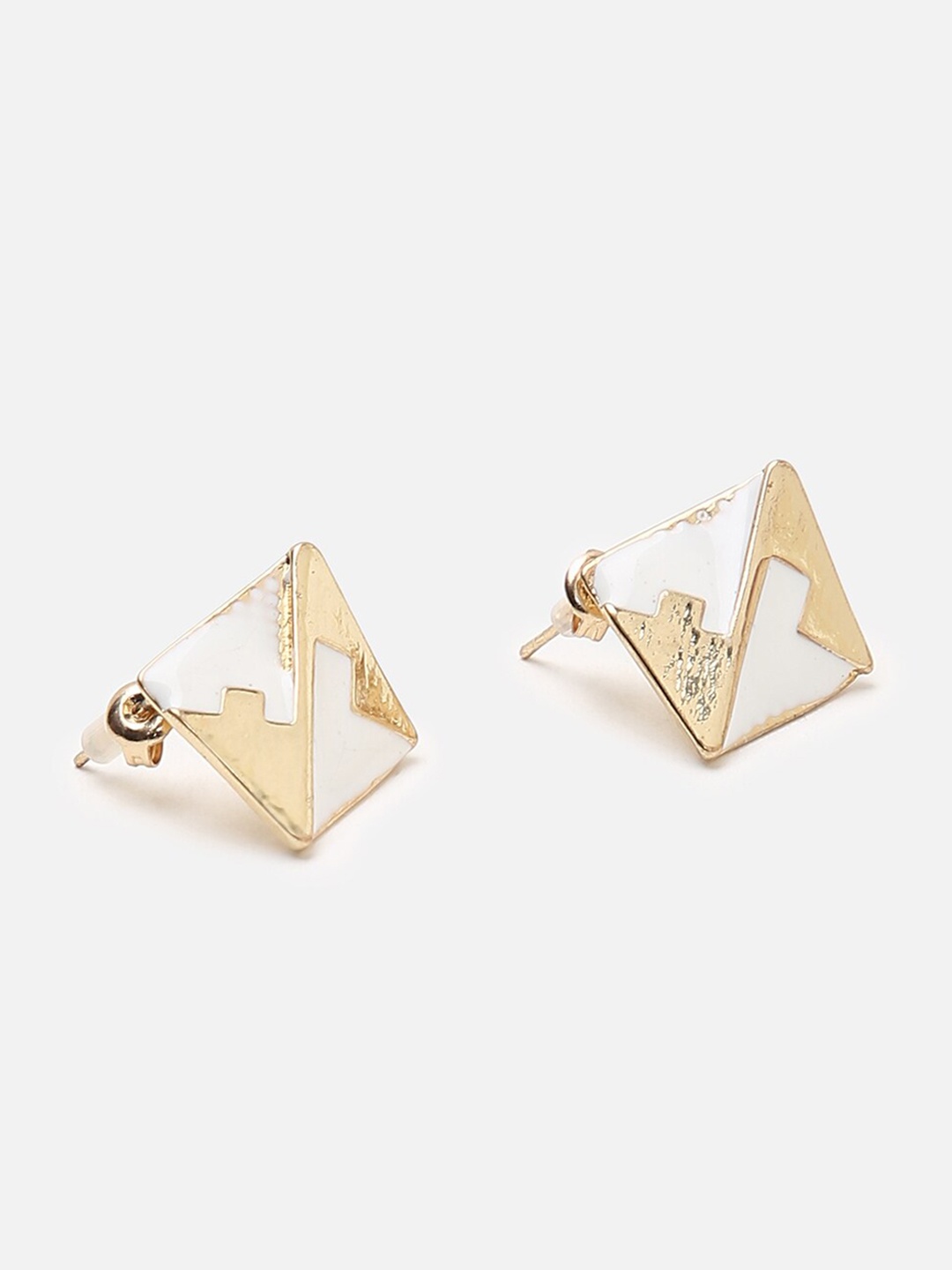 

FOREVER 21 Gold-Plated Contemporary Studs Earrings