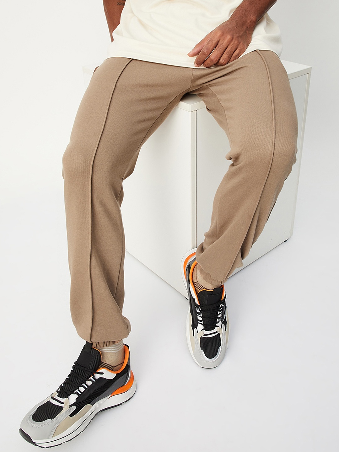 

max Men Mid-Rise Track Pant, Khaki