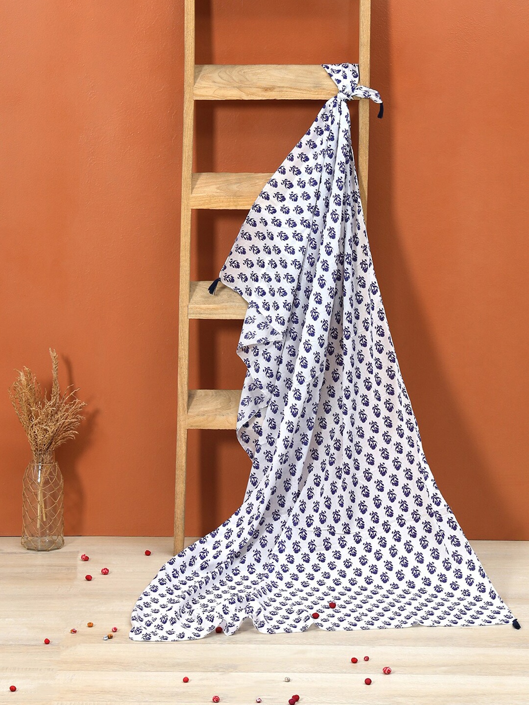 

Contrast Living Women Printed Cotton Scarf, Navy blue