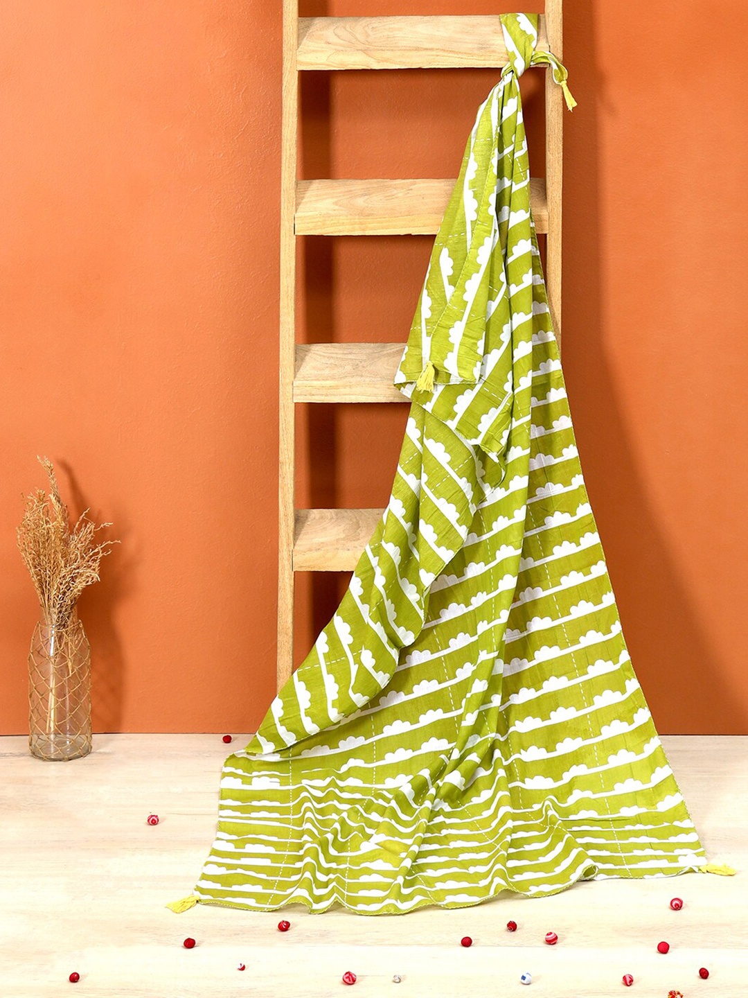 

Contrast Living Women Printed Cotton Scarf, Green