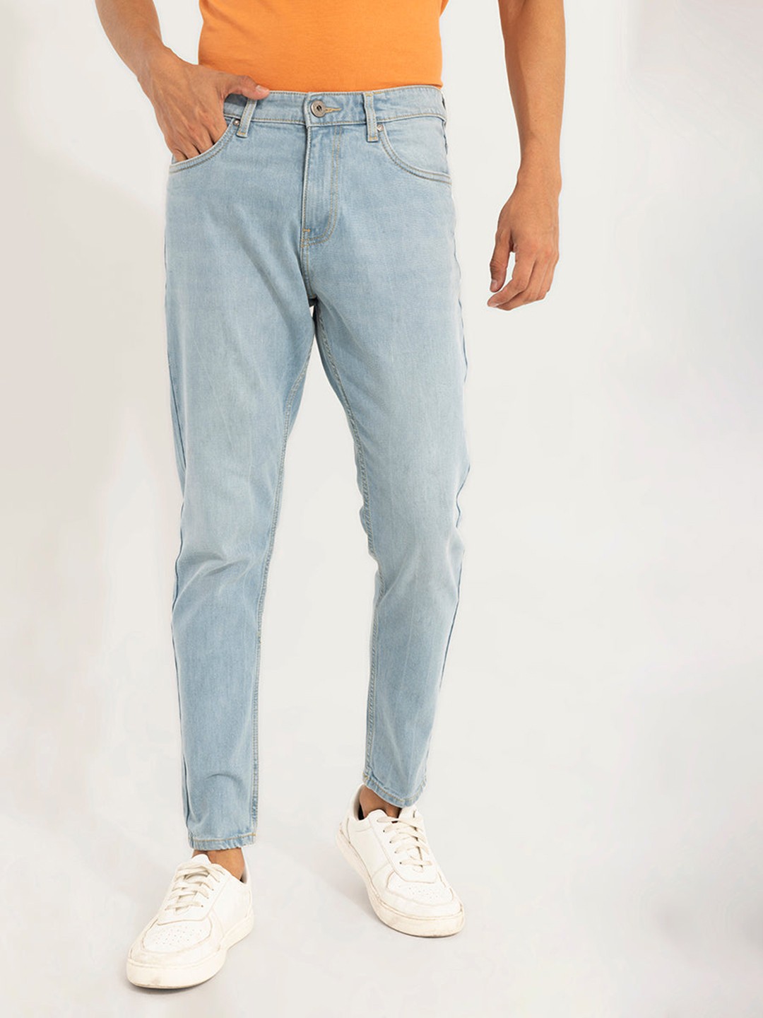 

Snitch Men Blue Skinny Fit Heavy Fade Clean Look Cotton Jeans