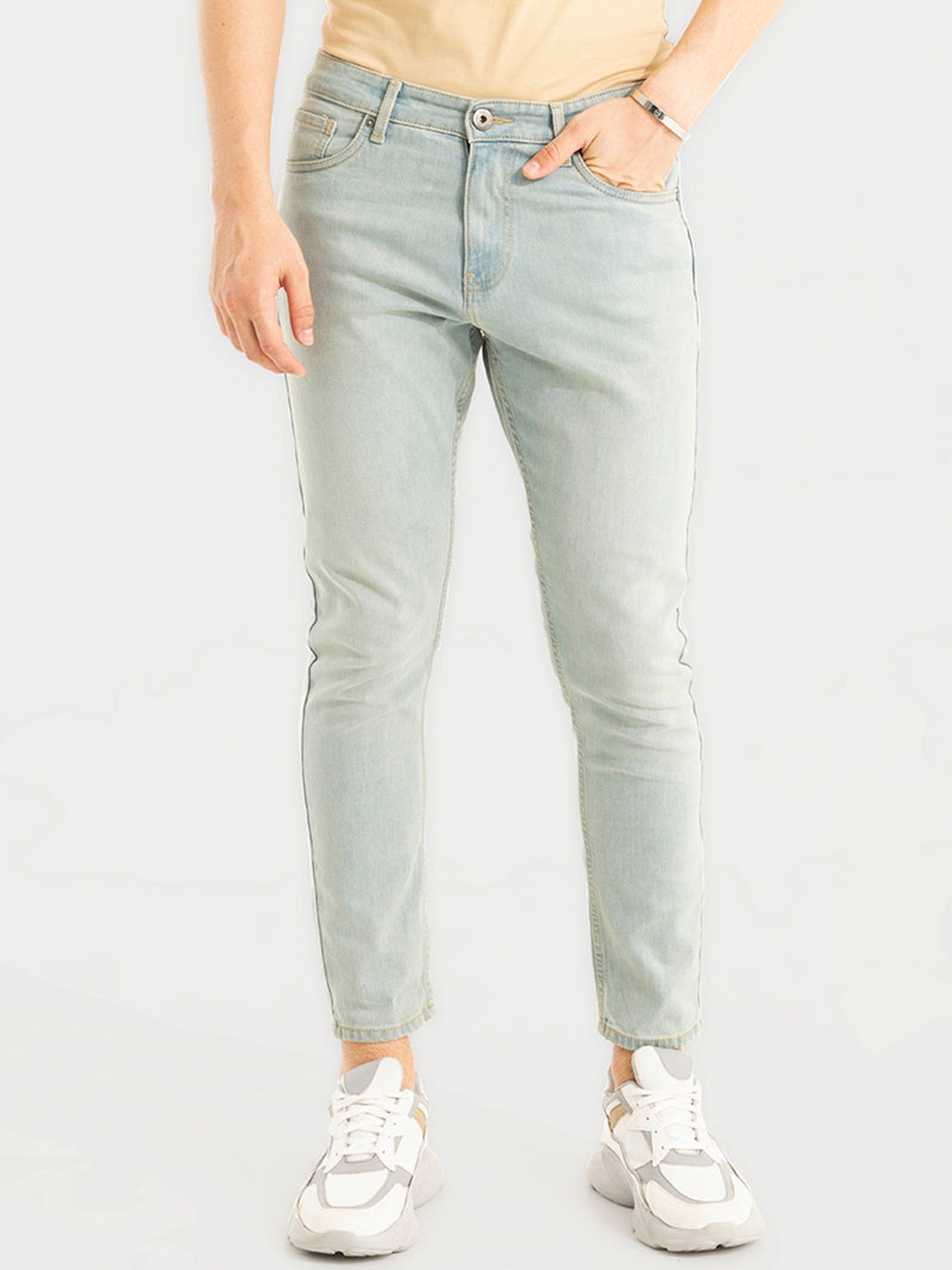 

Snitch Men Blue Skinny Fit Heavy Fade Clean Look Cotton Jeans