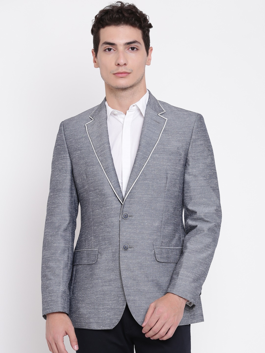 

Raymond Grey Tailored Contemporary Fit Single-Breasted Casual Blazer