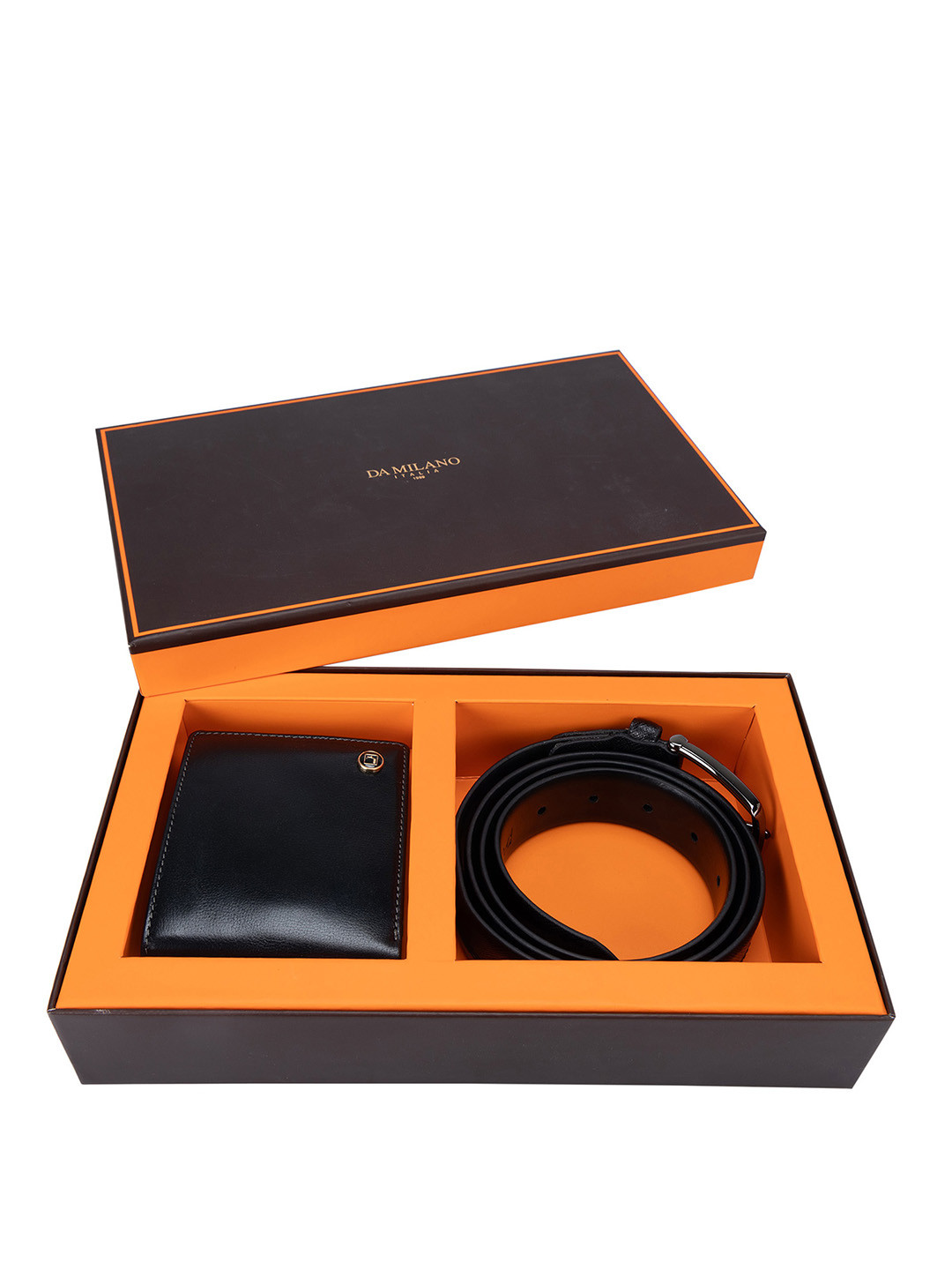 

Da Milano Men Leather Accessory Gift Set, Black