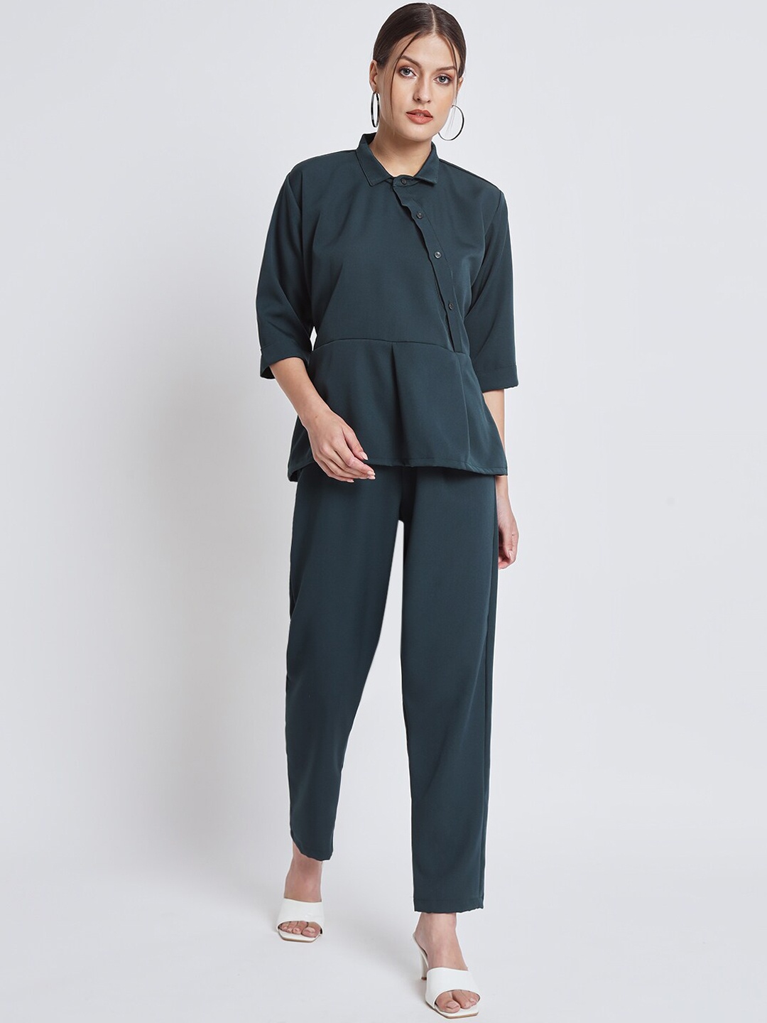 

BCZ Style Shirt Style Top & Trousers, Green