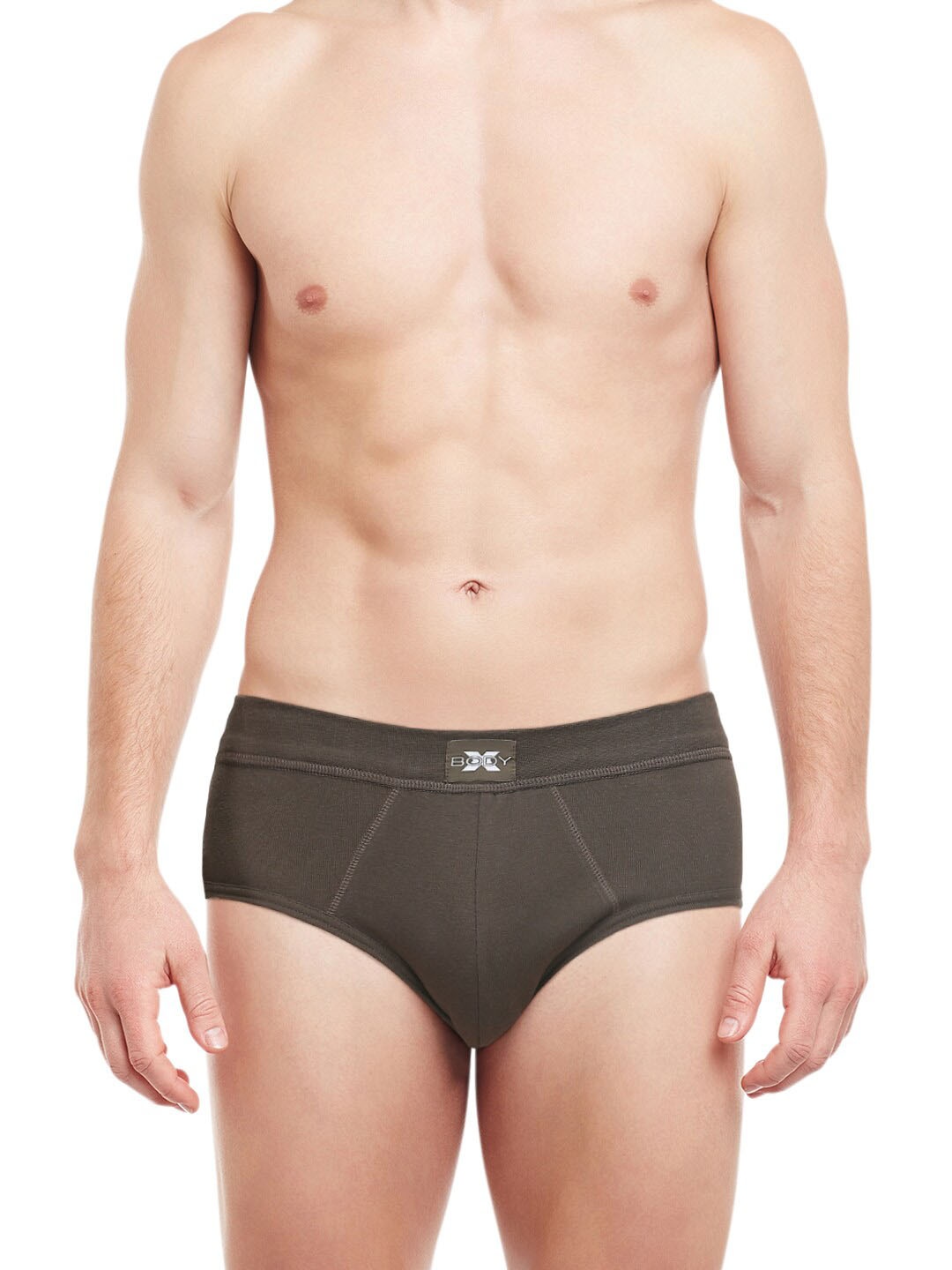 

BODYX Men Low-Rise Anti Microbial Briefs VAN-BX14B-COFFE-BROWN-S, Grey