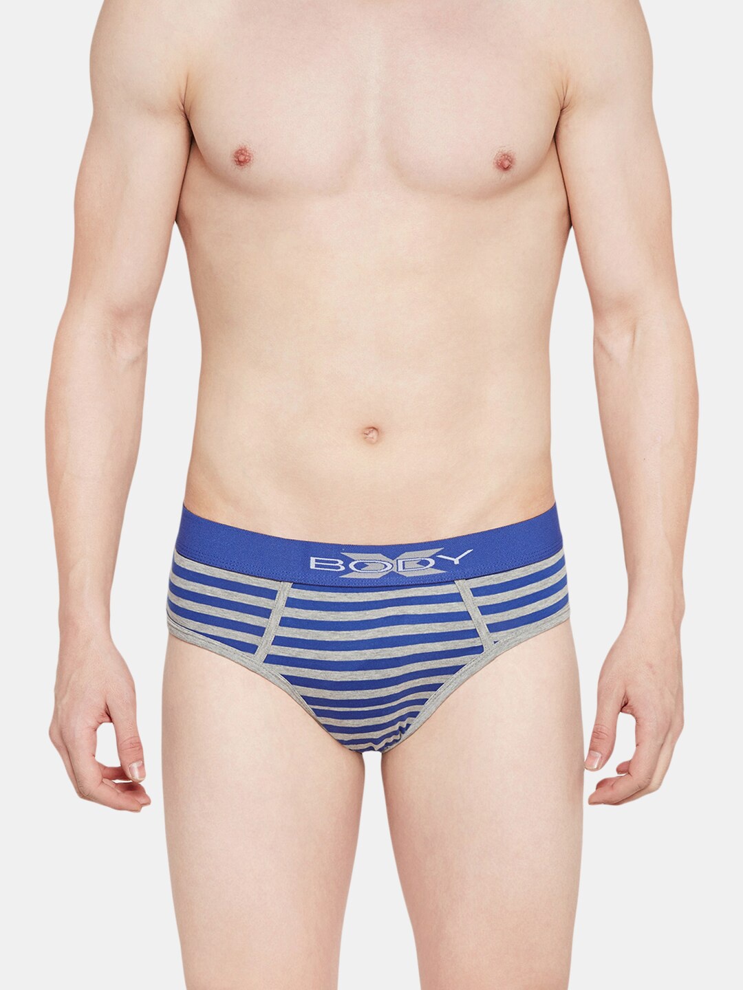 

BODYX Striped Pure Cotton Basic Brief BX03B-RBL-STRIPE-XL, Blue