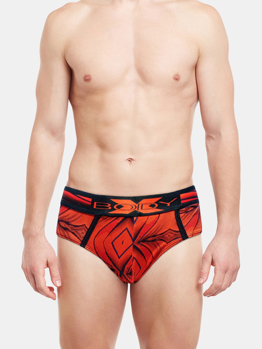 

BODYX Men Abstract Printed Basic Briefs BX01B-PRINT-8-S, Red