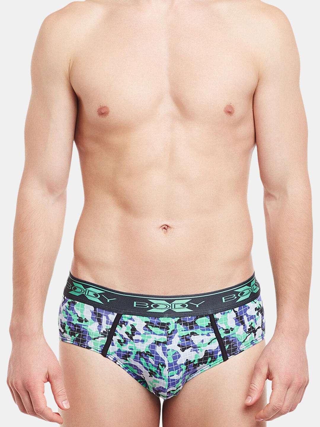 

BODYX Men Abstract Printed Basic Briefs BX01B-PRINT-4-S-, Blue