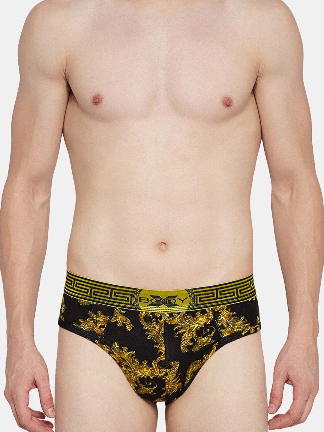 

BODYX Men Abstract Printed Basic Briefs BX28B-BLACK-PRINT-S