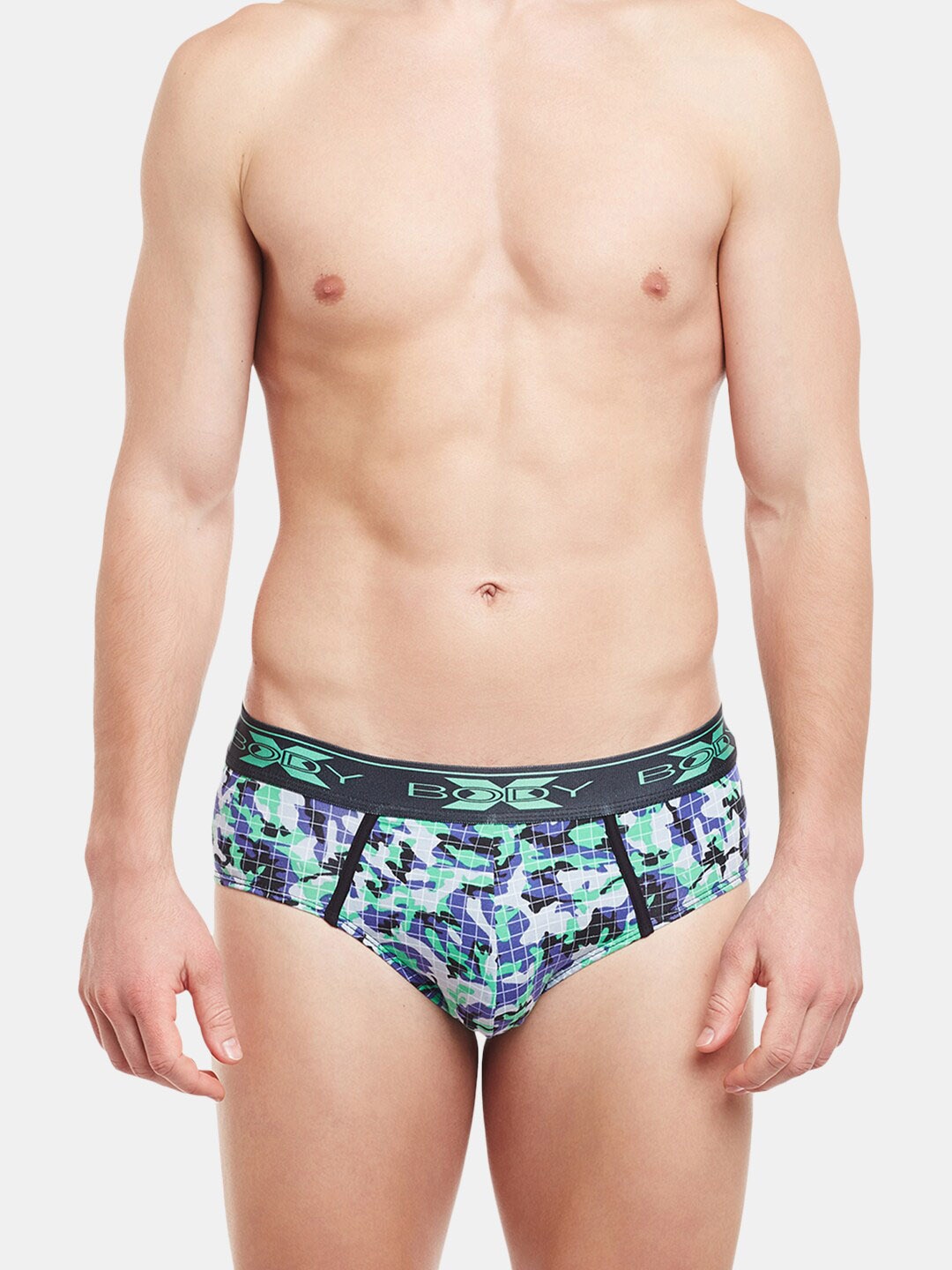 

BODYX Men Low-Rise Abstract Printed Basic Briefs BX01B-PRINT-4-XL, Blue