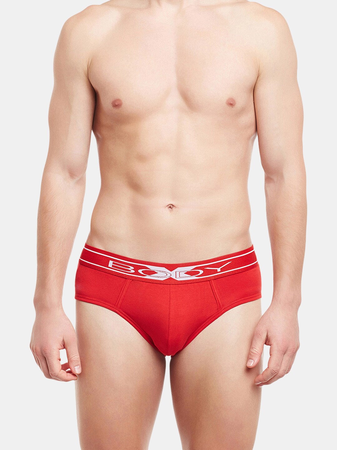 

BODYX Men Mid-Rise Basic Briefs BX10B-GRENADINE-XL, Red