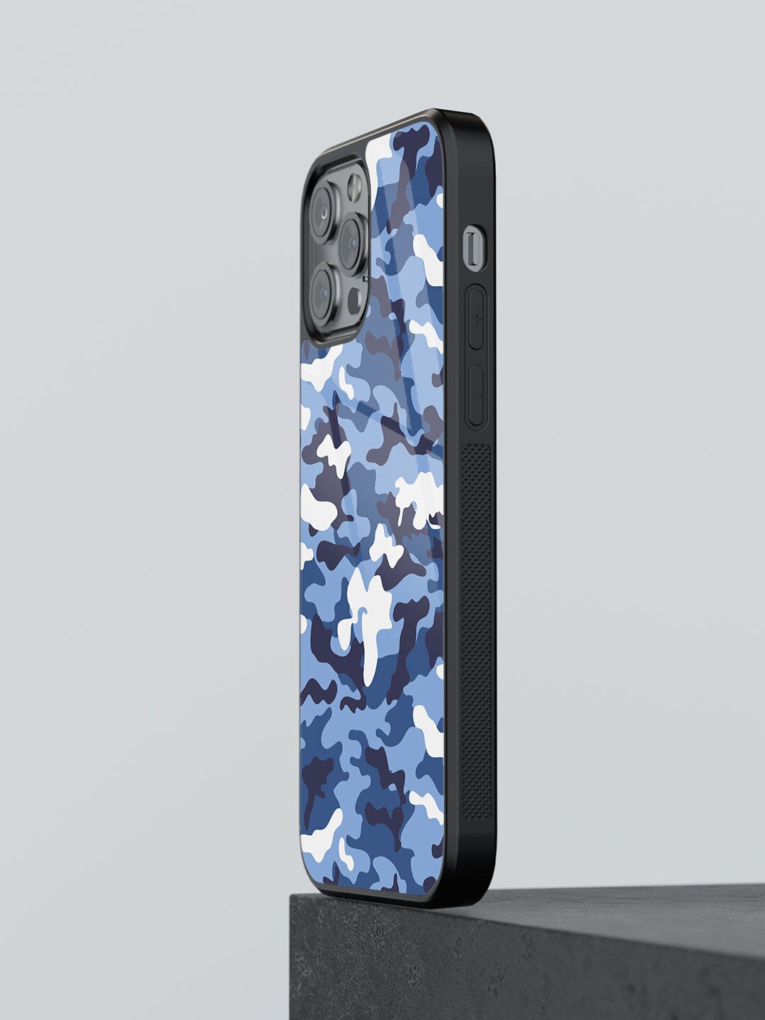 

macmerise Camouflage Printed iPhone 13 Pro Phone Back Case, Navy blue