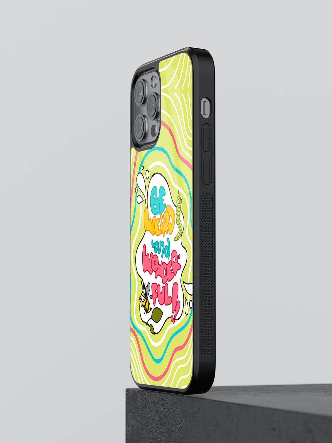 

macmerise iPhone 13 Pro Be Weird & Wonderful Design Glass Back Case, Lime green