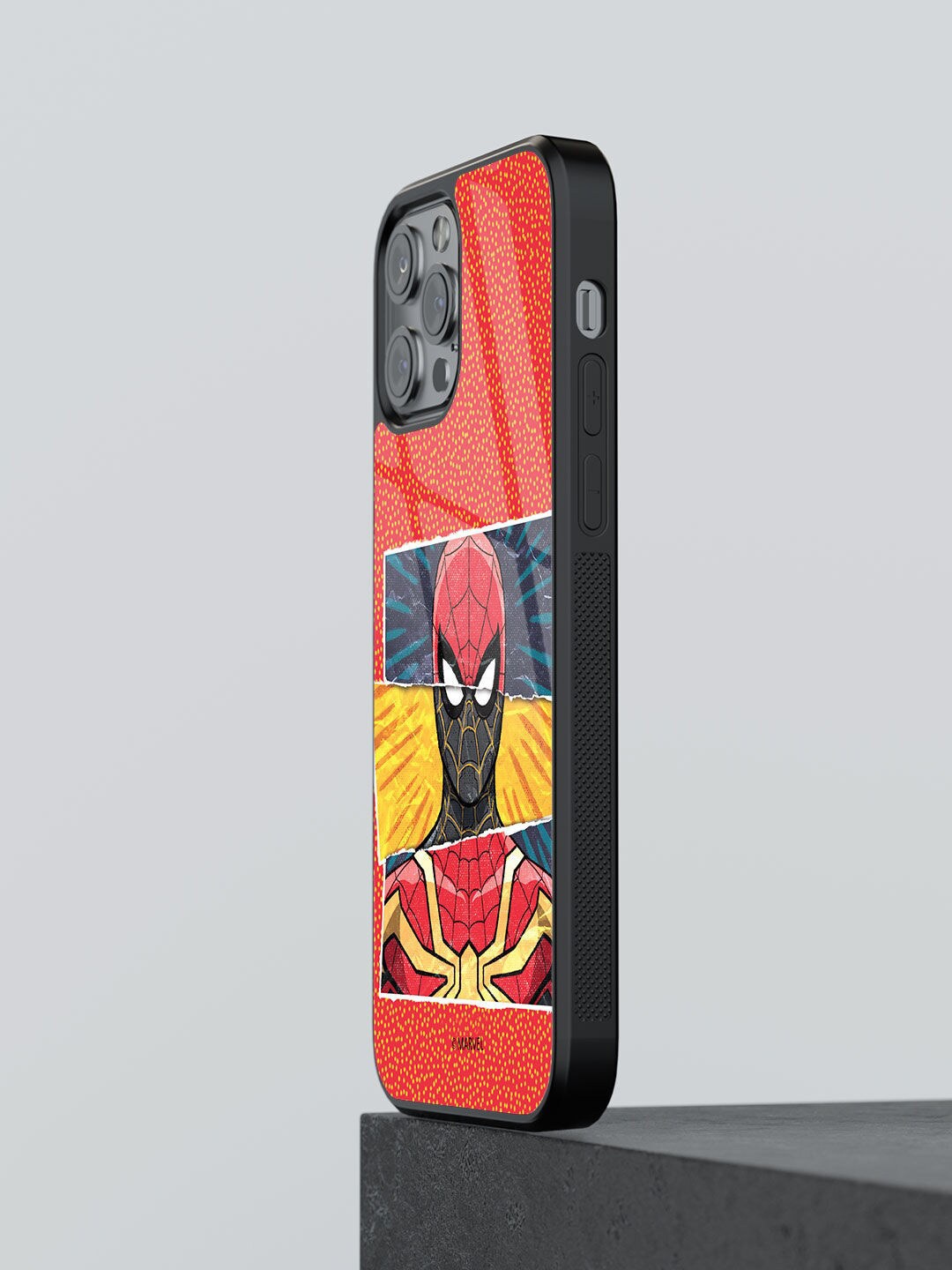 

macmerise Spiderman Enagage Design Glass iPhone 13 Pro Back Case, Red
