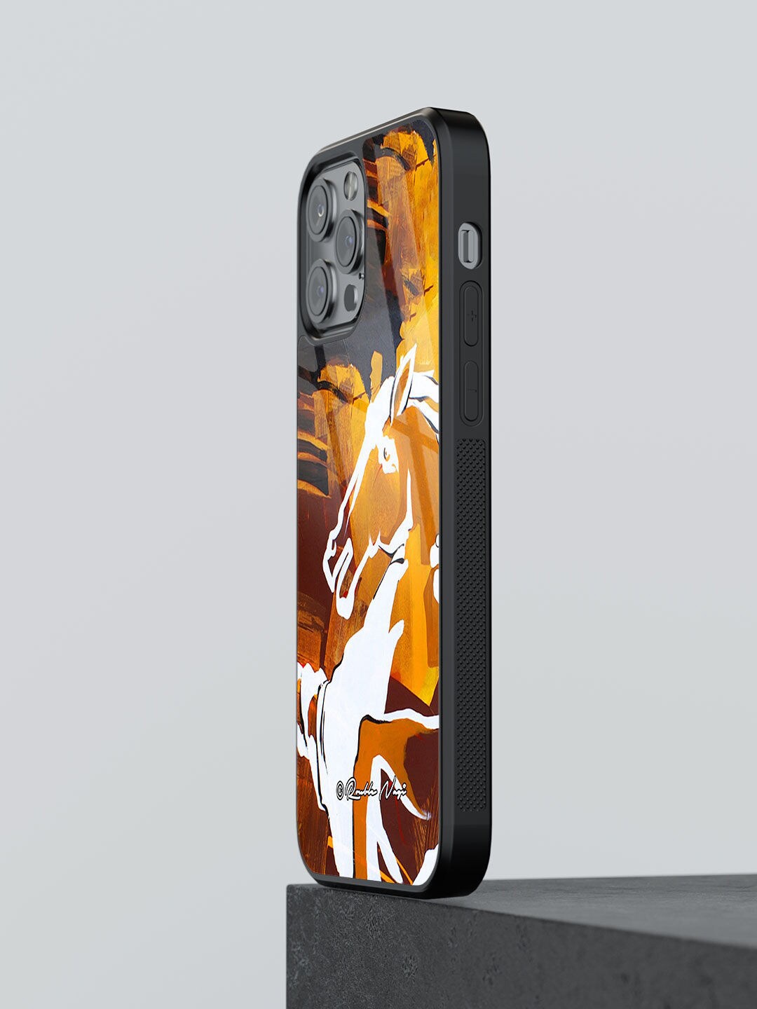 

macmerise Glory Run Design Glass iPhone 13 Pro Phone Back Case, Brown