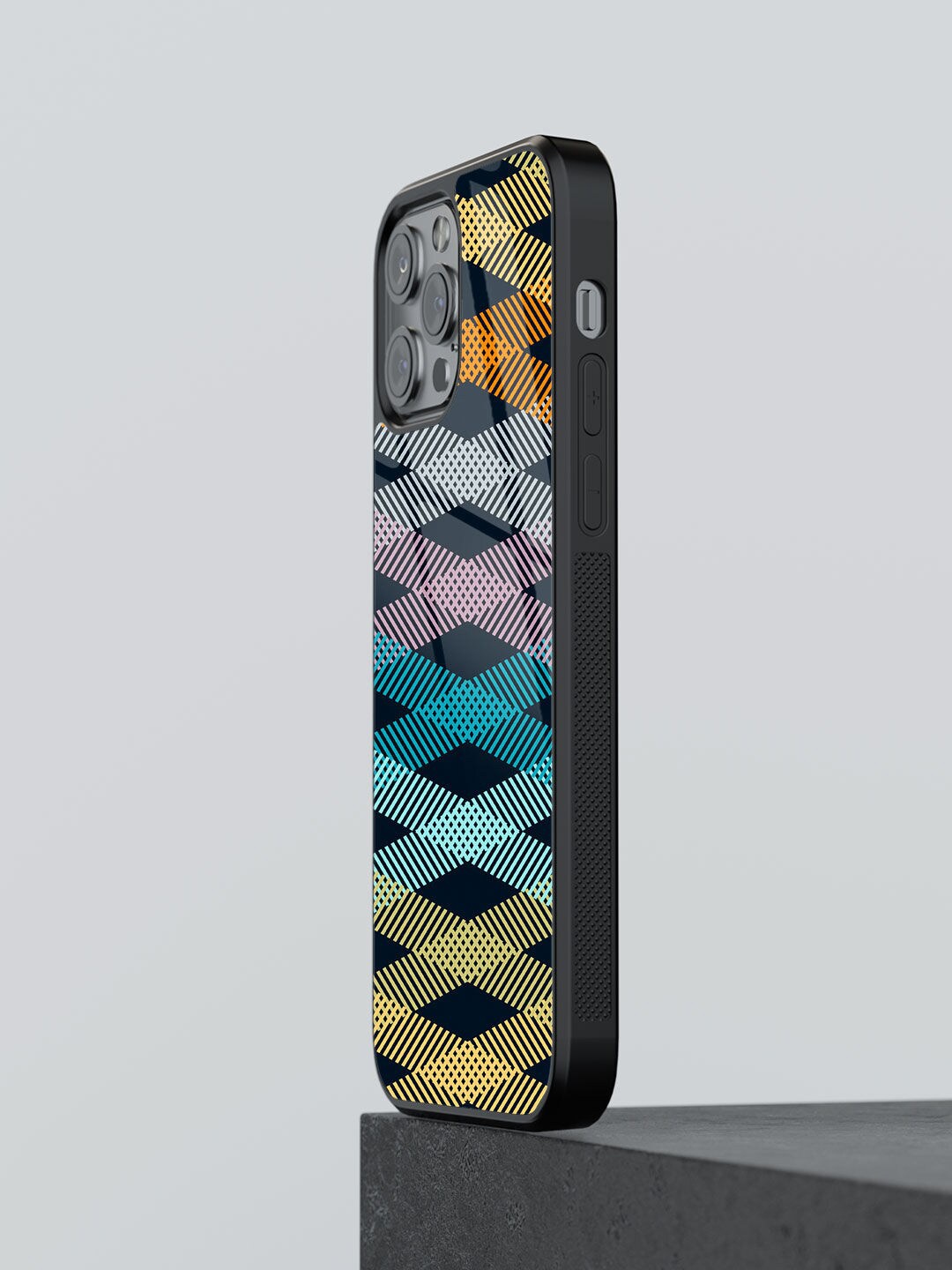 

macmerise Intertwined Printed iPhone 13 Pro Phone Back Case, Black