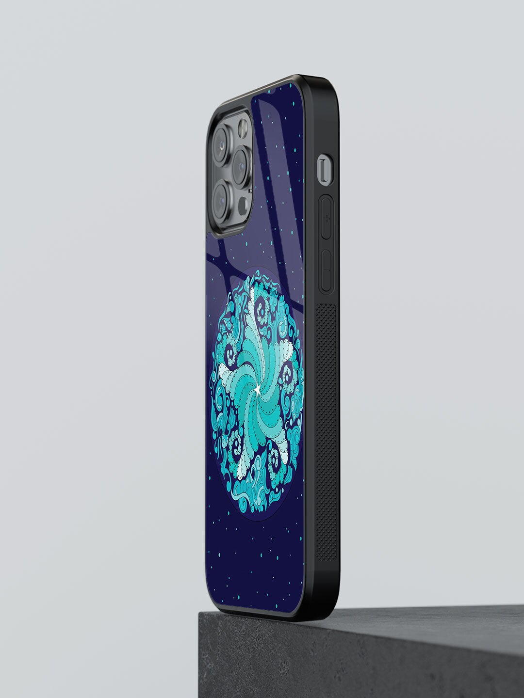 

macmerise Starfish Mandala Design Glass iPhone 13 Pro Back Case, Blue