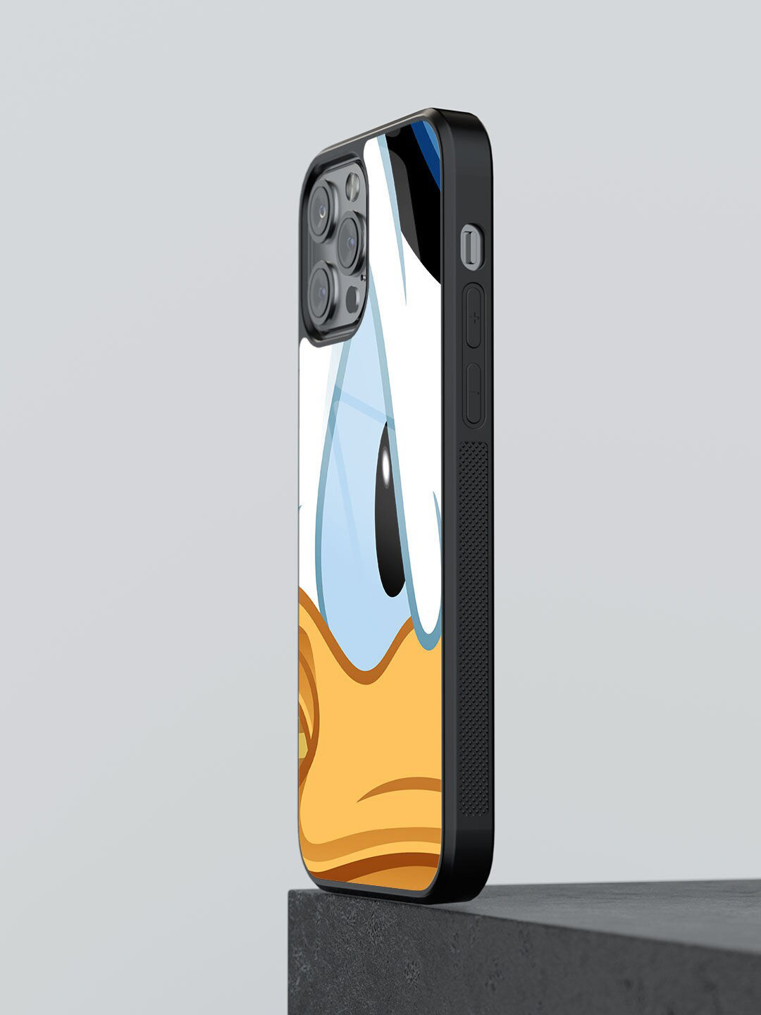 

macmerise Zoom Up Donald Design Glass iPhone 13 Pro Phone Back Case, White