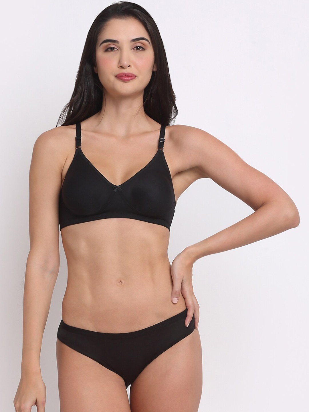 

Ennoble Lightly Padded Briefs Lingerie Set ENBBAPLEN20002_30, Black