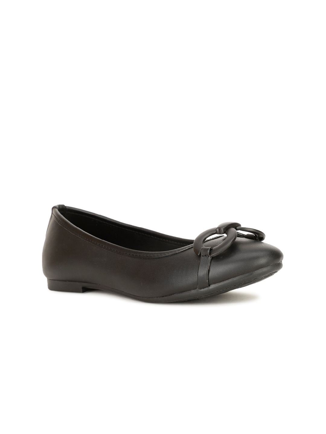 

Bata Buckled Round Toe Ballerinas, Black