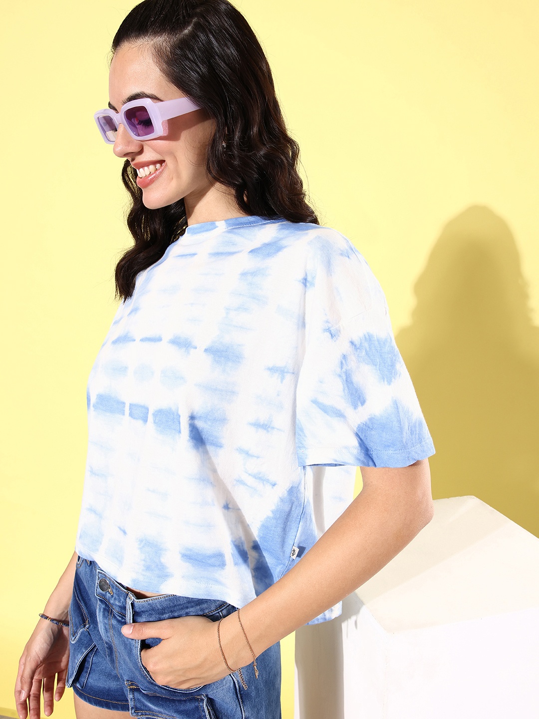 

The Roadster Life Co. Pure Cotton Frosty Winters-Tie & Dye Ombre T-shirt, Blue