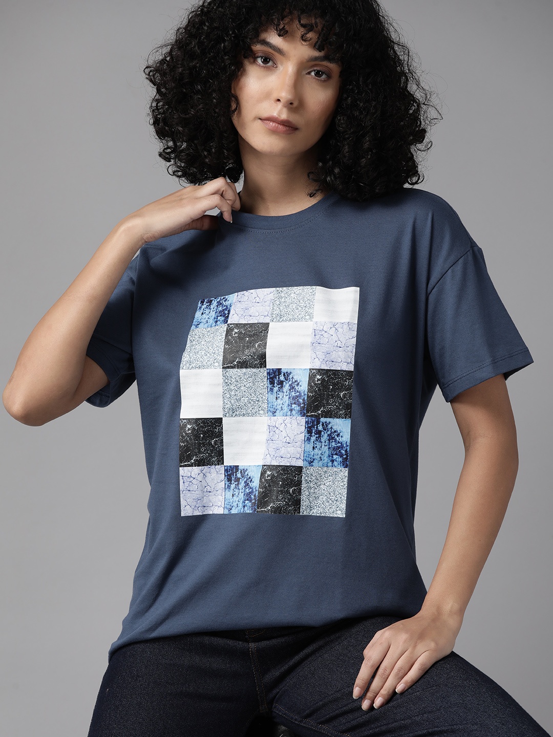 

The Roadster Lifestyle Co. Printed T-shirt, Blue