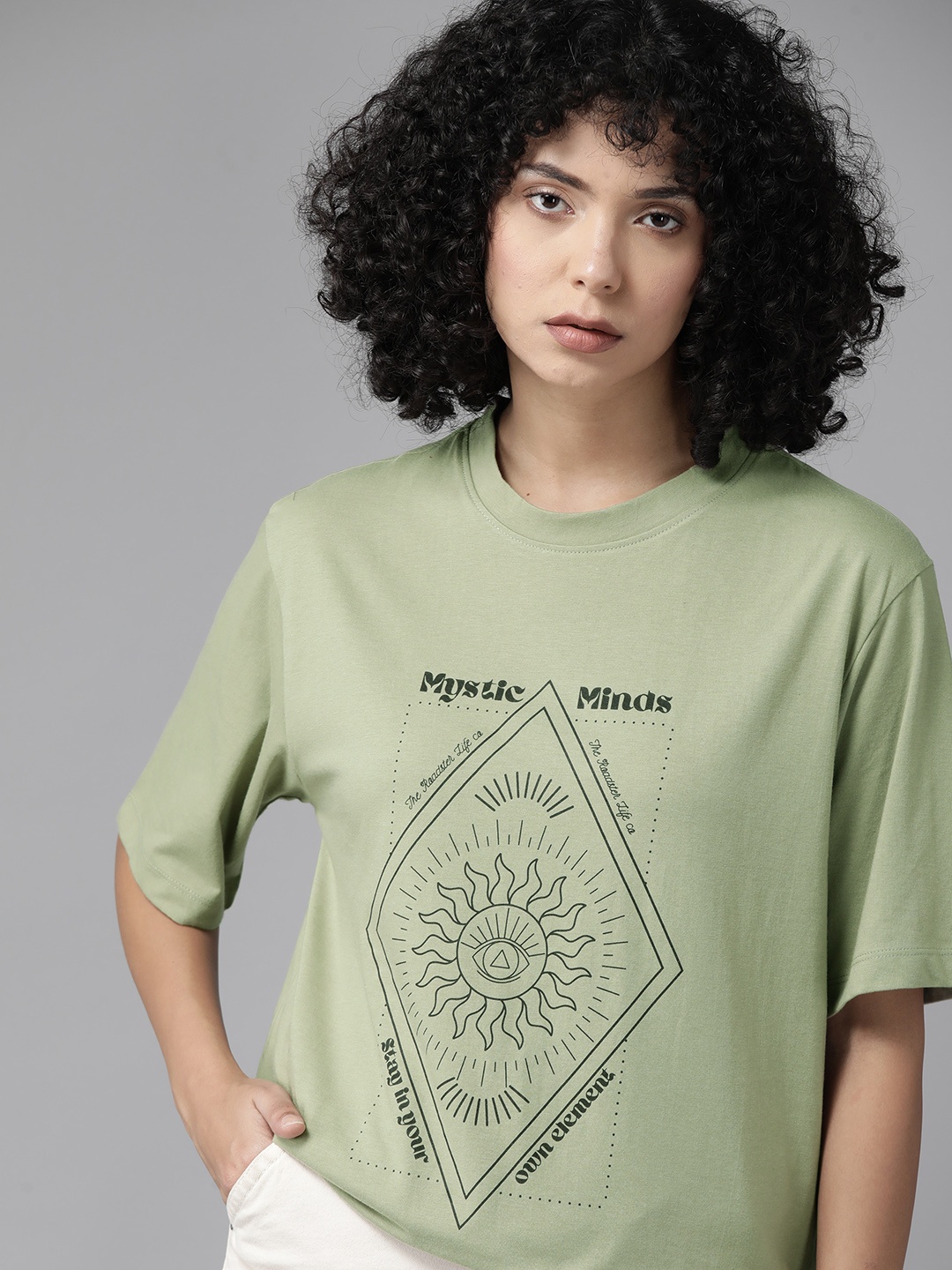 

The Roadster Lifestyle Co. Printed Longline T-shirt, Green