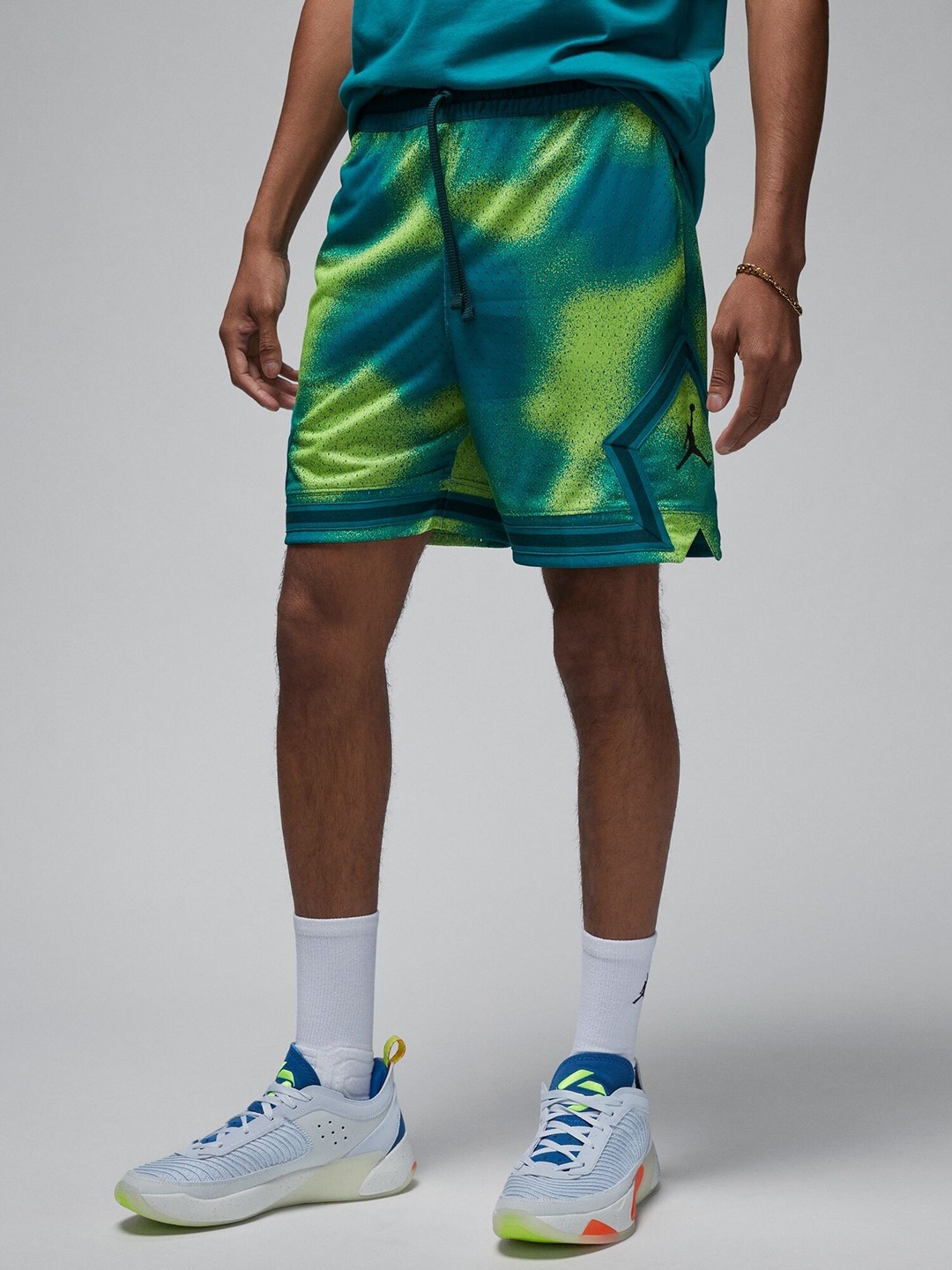 

Nike Men M J DF SPRT AOP DMND Logo Printed Sport Shorts, Green