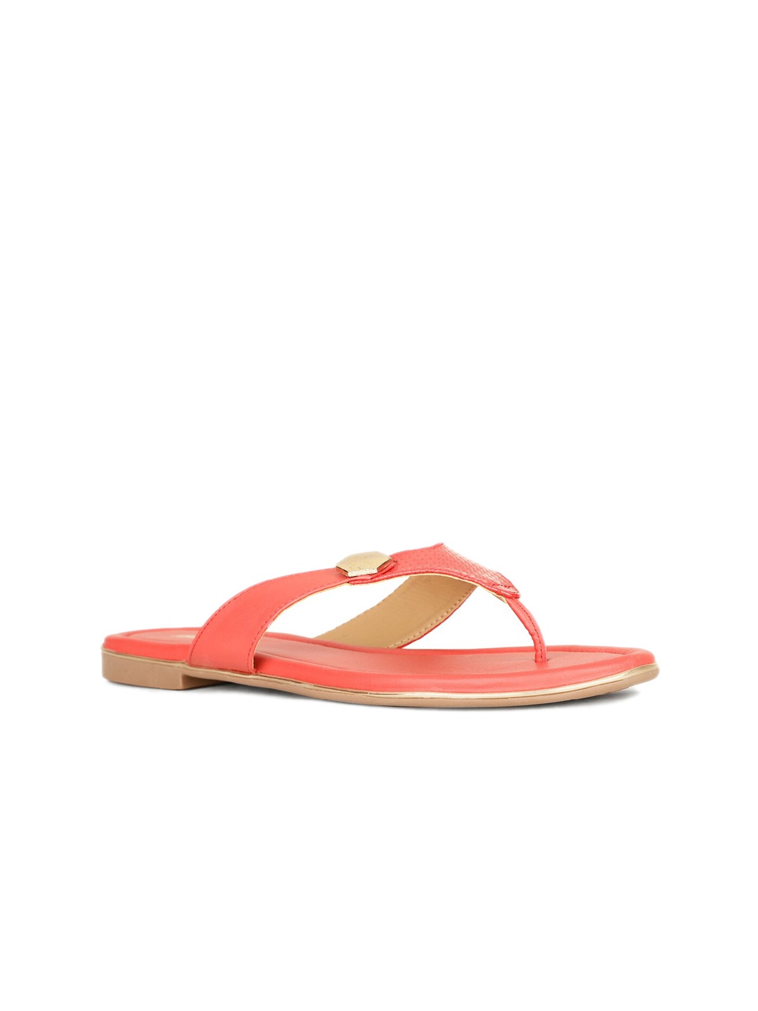 

Bata Textured Studded Open Toe Flats, Red