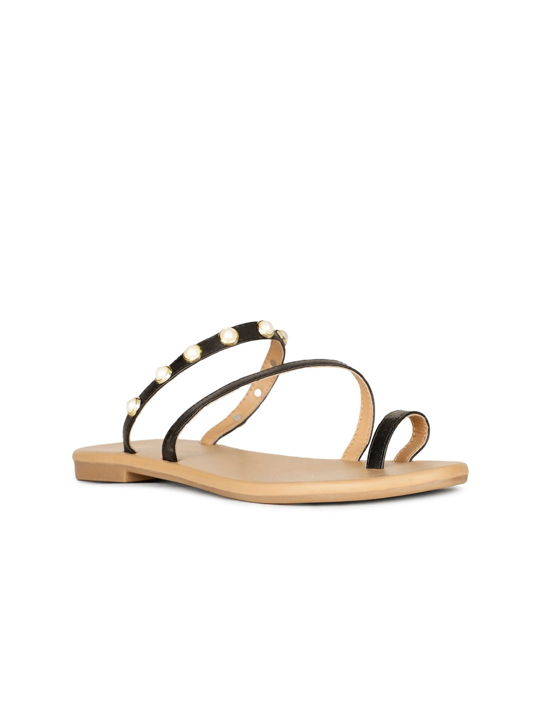 

Bata Embellished One Toe Flats, Black
