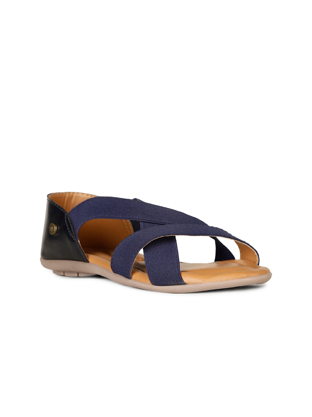 

Bata Criss-Cross Strap Open Toe Flats, Navy blue