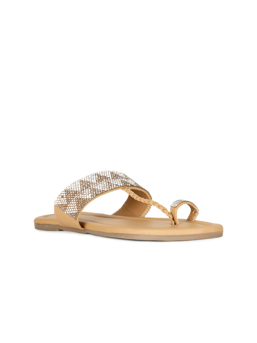 

Bata Embellished One Toe Flats, Beige