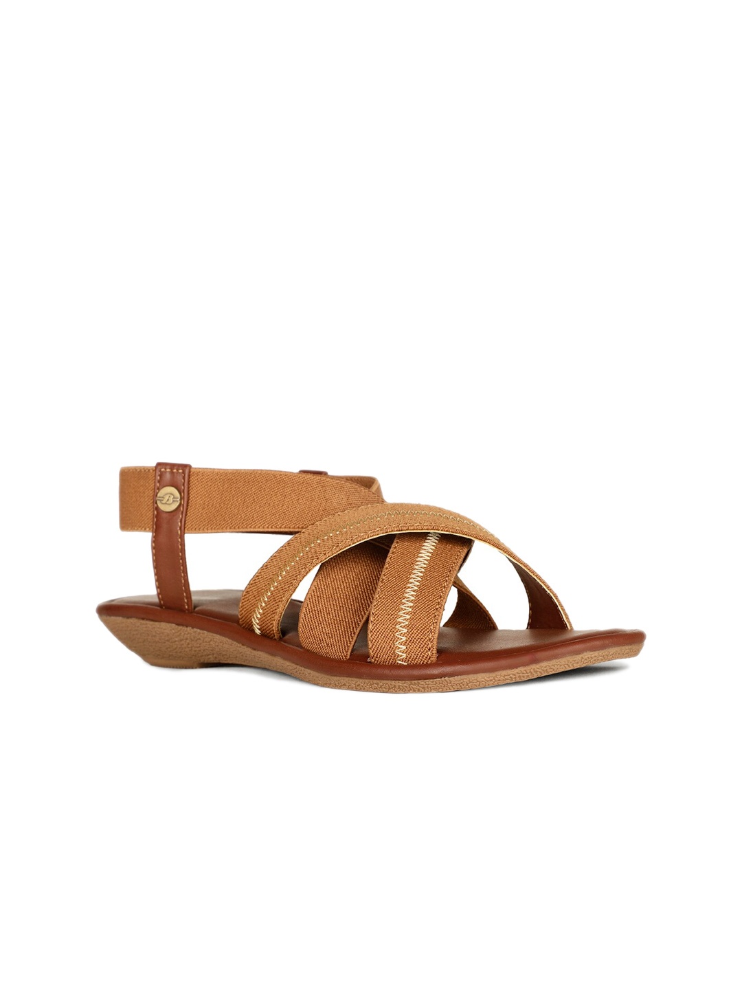 

Bata Criss-Cross Strap Open Toe Flats, Tan