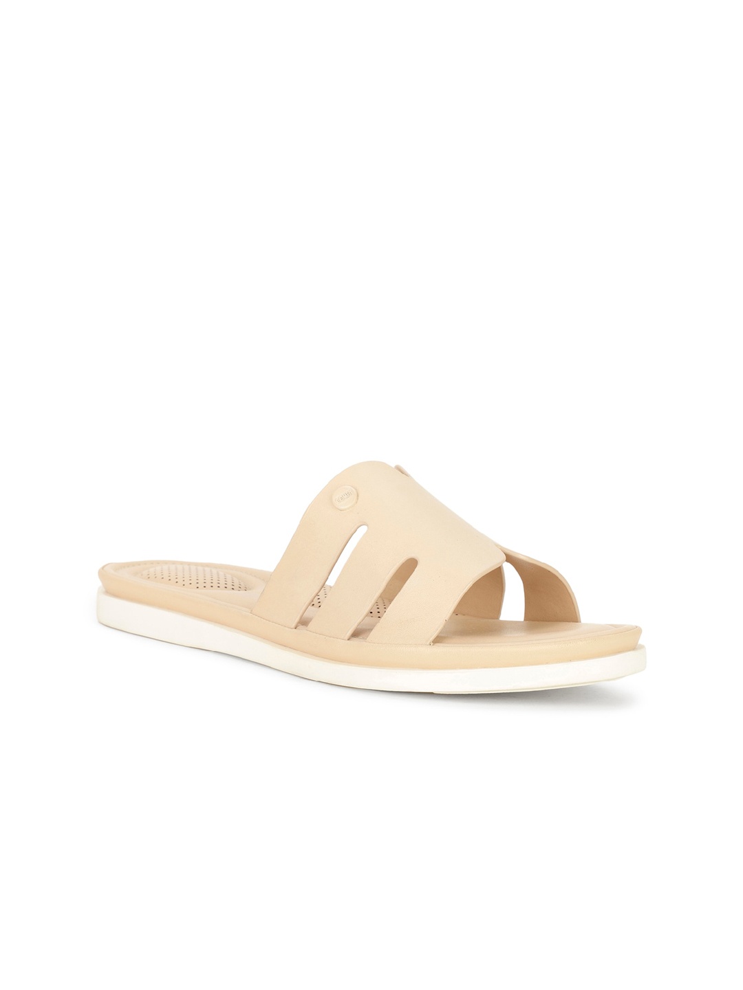 

Bata comfit Laser Cuts Open Toe Flats, Beige