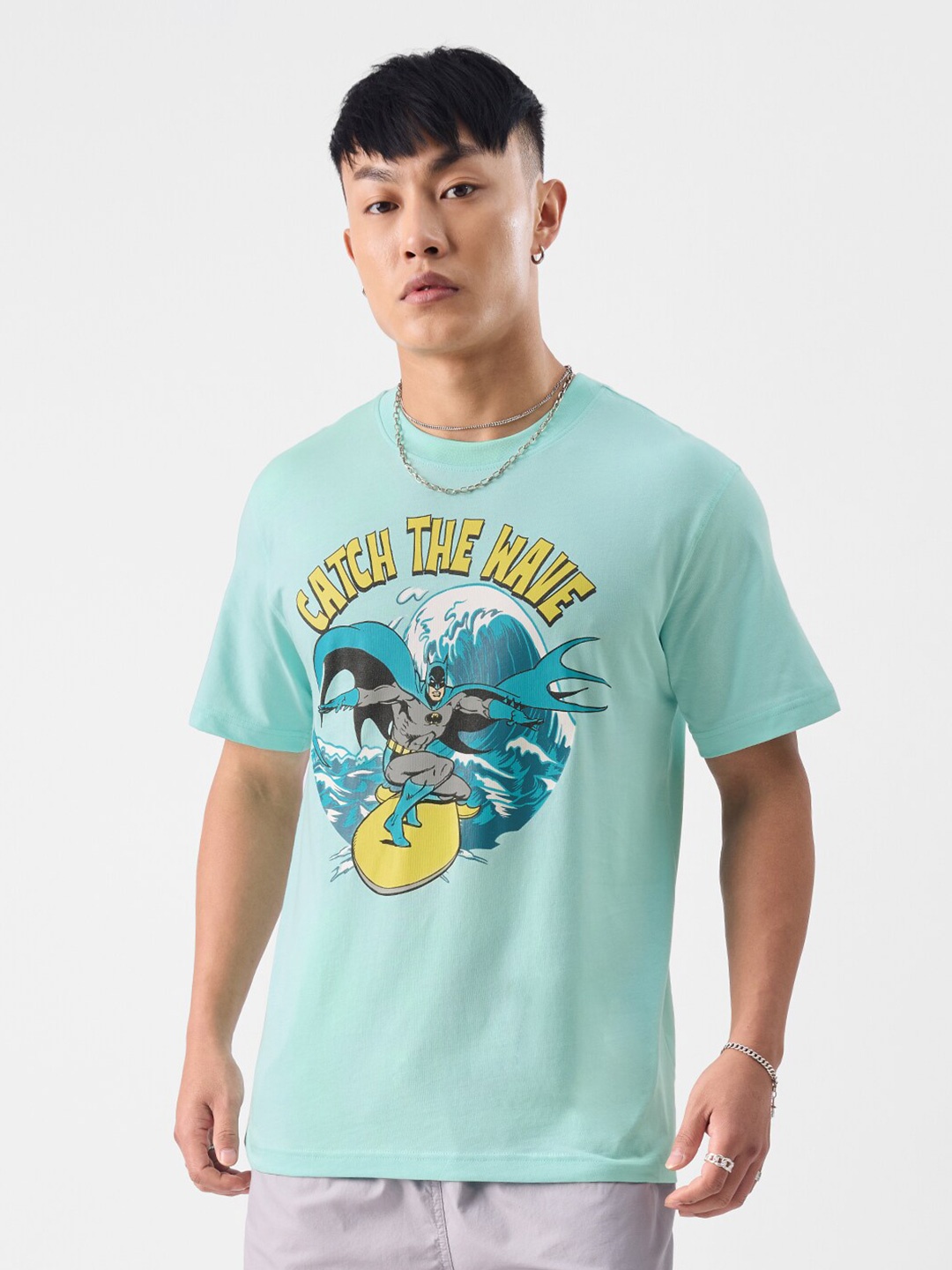 

The Souled Store Blue Batman Printed Pure Cotton T-shirt