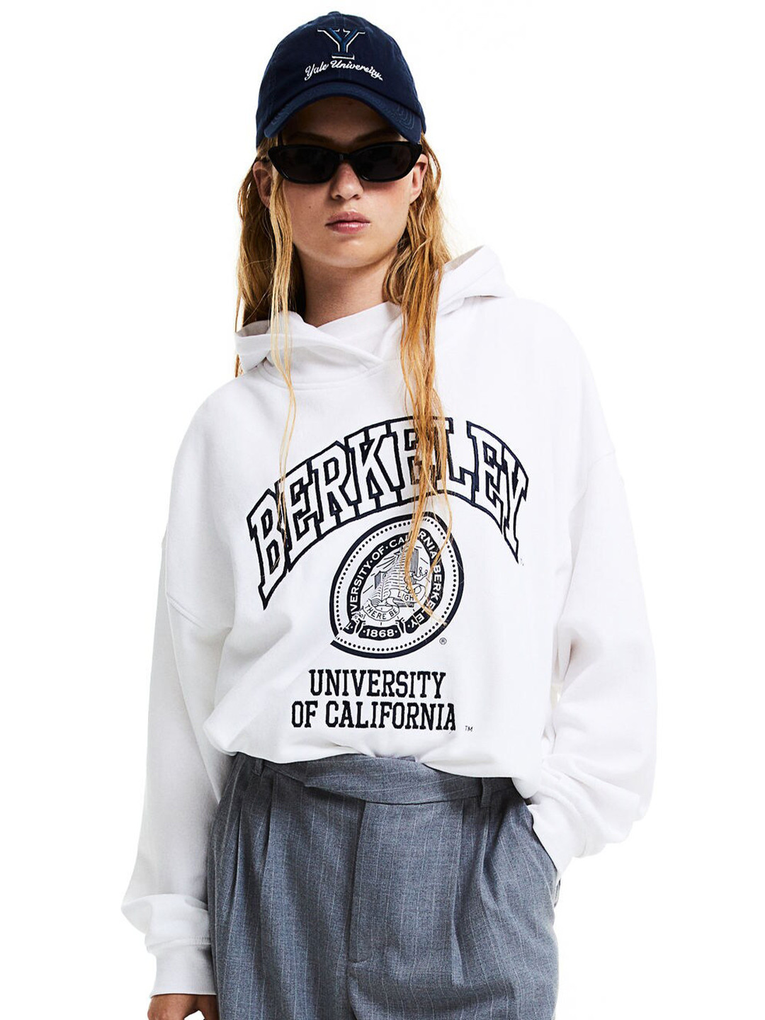 

H&M Oversized Motif-Detail Hoodie, White