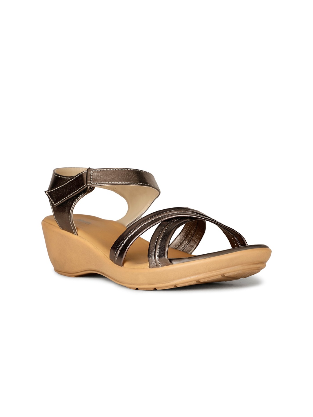 

Bata Criss-Cross Strap Comfort Heels, Metallic
