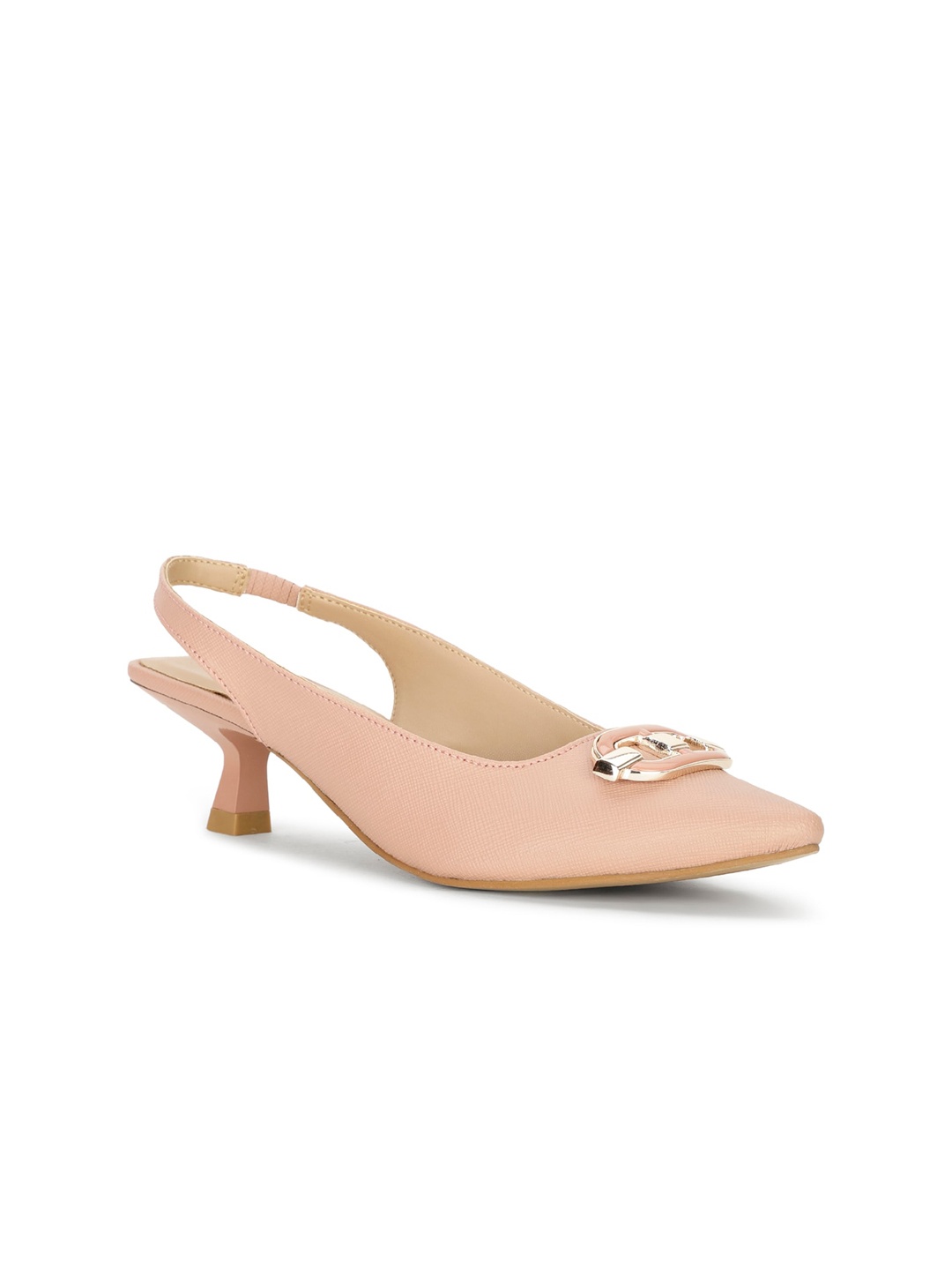 

Bata Pointed Toe Embellished Block Mules & Backstrap, Pink