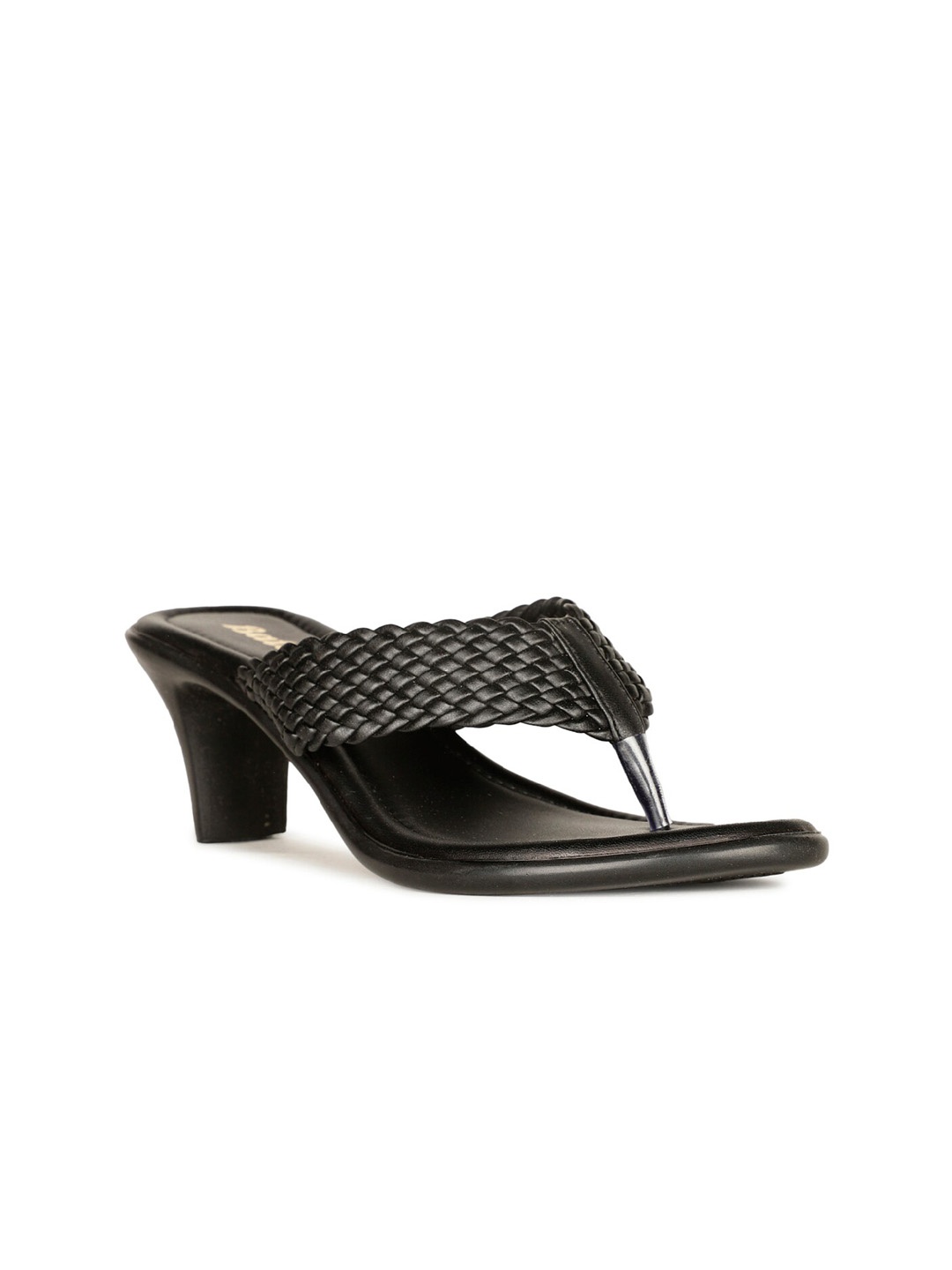 

Bata Braided Open Toe Slim Heels, Black