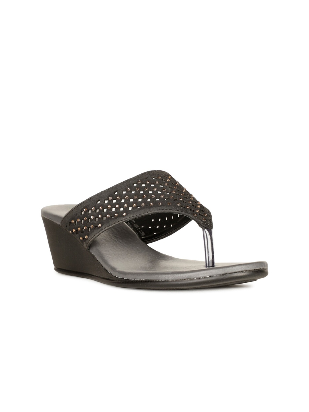 

Bata Embellished Open Toe Wedge Heels, Charcoal