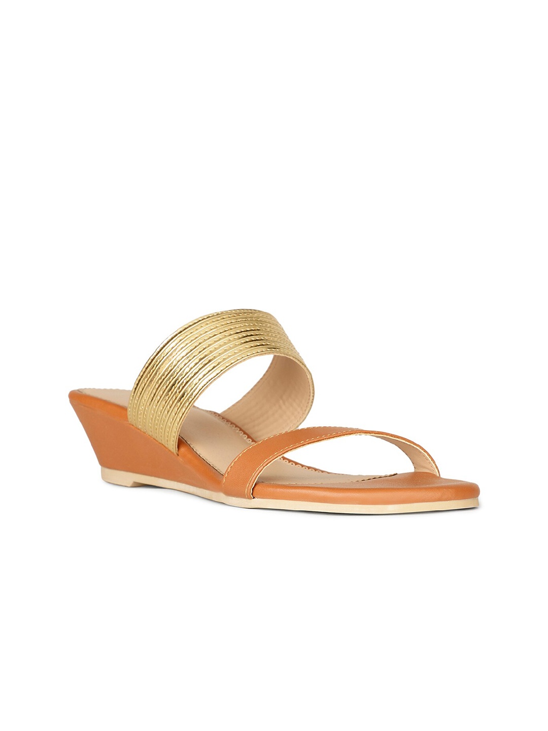 

Bata Colourblocked Wedge Heels, Tan