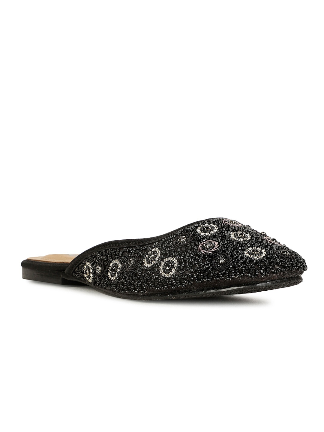 

Bata Black Ethnic Embellished Fabric Mules