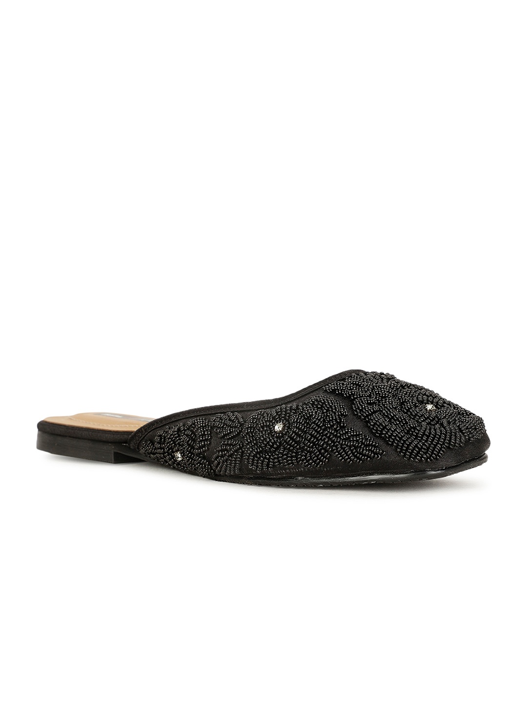 

Bata Black Ethnic Embellished Fabric Mules