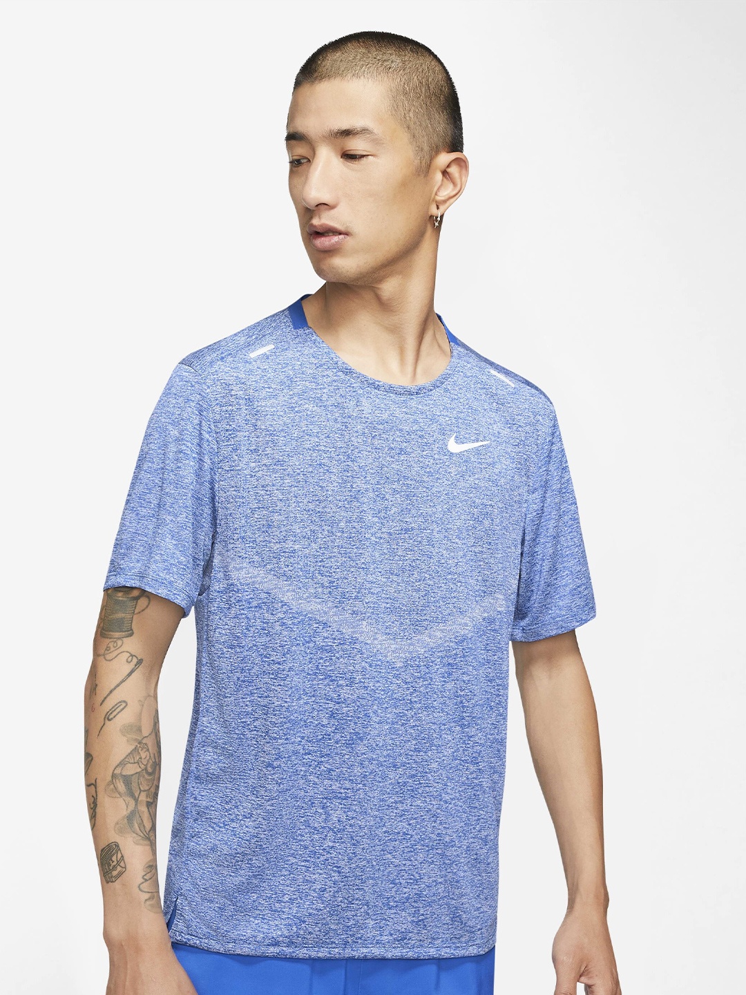 

Nike Dri-FIT Rise 365 Short-Sleeve Running T-Shirt, Blue