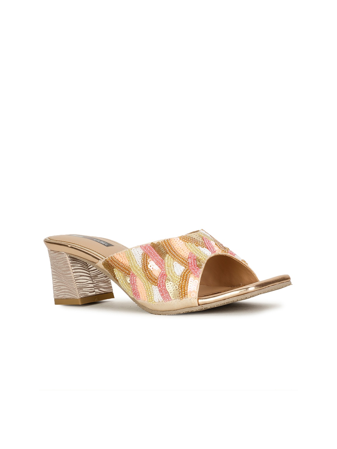 

Bata Embellished Open Toe Block Heels, Peach