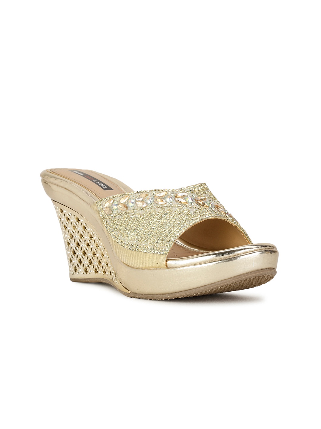 

Bata Embellished Open Toe Wedges, Silver